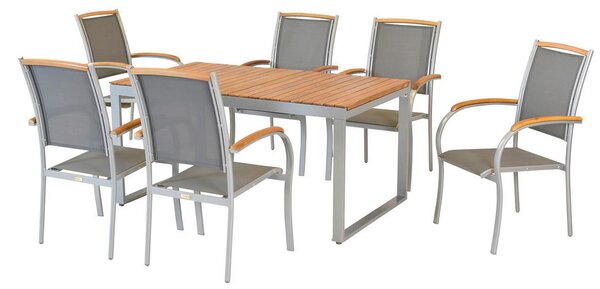 VRTNA GARNITURA SIENA aluminij siva, naravne barve, srebrne barve