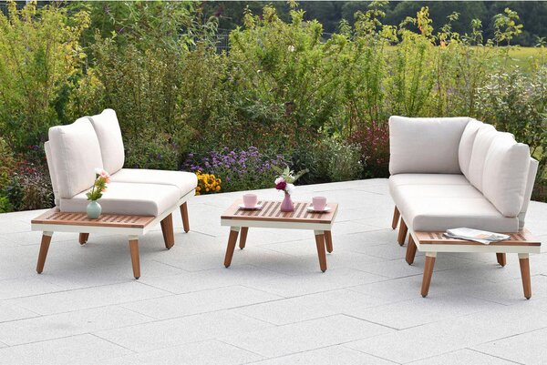 LOUNGE GARNITURA akacija trd les aluminij