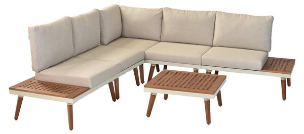 LOUNGE GARNITURA akacija trd les aluminij