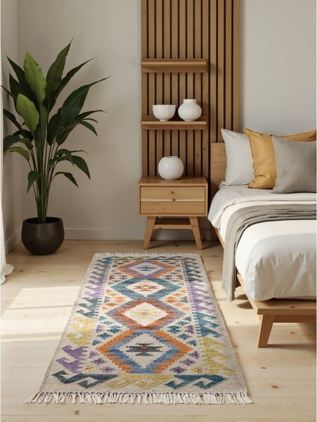 Obojestranski ročno tkan volnen tekač 60x190 cm Kamal Oasis – Nouristan