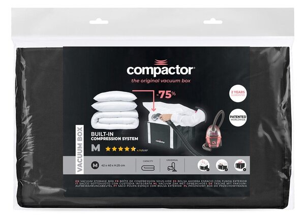 Črna škatla za shranjevanje oblačil Compactor XXL Black Edition 3D Medium, 125 l