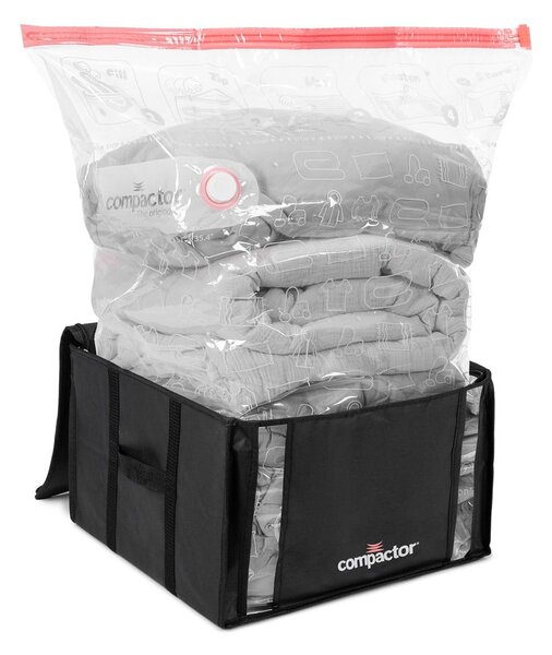 Črna škatla za shranjevanje oblačil Compactor XXL Black Edition 3D Medium, 125 l