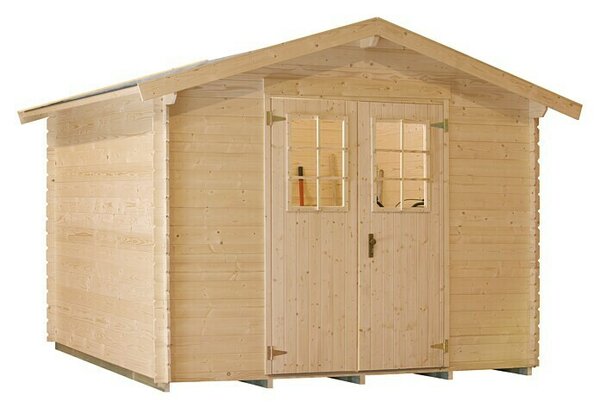 Kiehnholz Vrtna hiška (Zunanje dimenzije vključno s strešnim previsom (Š x G): 310 x 293 cm, Les, Rjava)