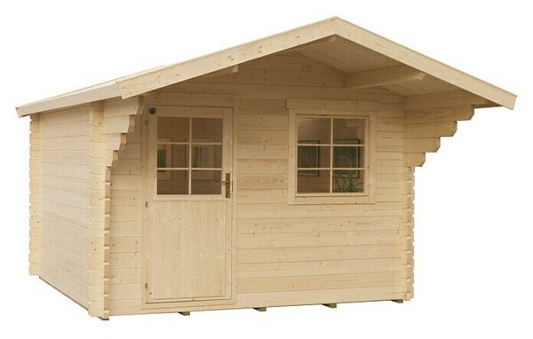 Kiehnholz Vrtna hiška Helsinki 2 (Zunanje dimenzije vključno s strešnim previsom (Š x G): 340 x 443 cm, Les, Rjava)