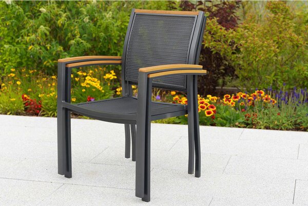 SET VRTNIH STOLOV aluminij barve grafita, naravne barve