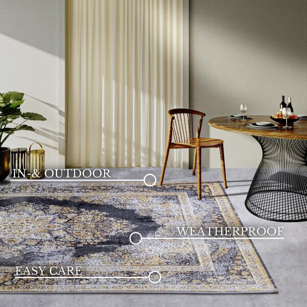 Antracitno sivo-zlata zunanja preproga 160x235 cm Martha – Villeroy&Boch