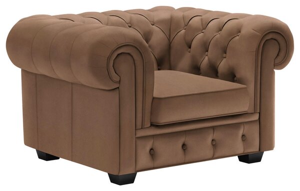 CHESTERFIELD FOTELJ, rjava tekstil