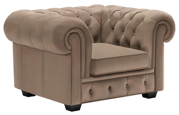 CHESTERFIELD FOTELJ, svetlo rjava tekstil