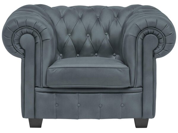 CHESTERFIELD FOTELJ, sivomodra tekstil