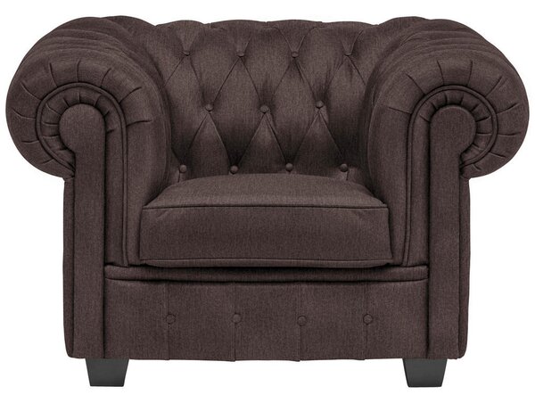 CHESTERFIELD FOTELJ, temno rjava tekstil