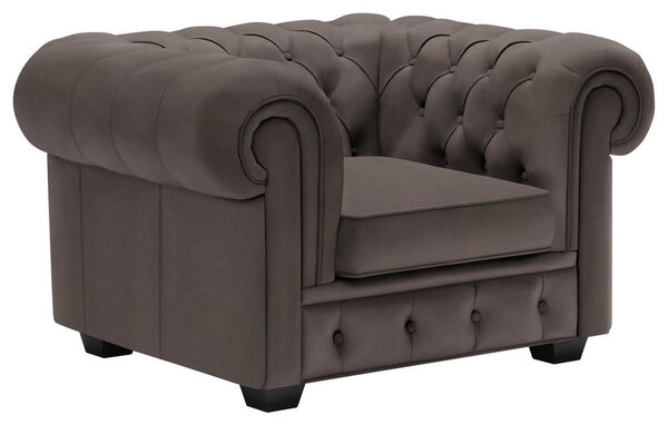 CHESTERFIELD FOTELJ, sivorjava tekstil