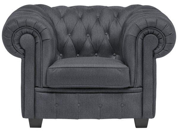 CHESTERFIELD FOTELJ, siva tekstil