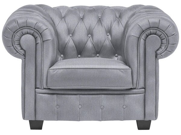 CHESTERFIELD FOTELJ, svetlo siva tekstil