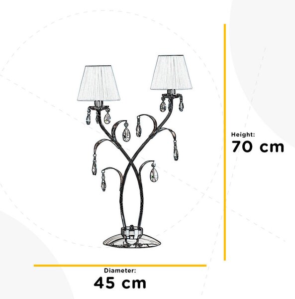 KRISTALNA NAMIZNA SVETILKA 45/70 cm