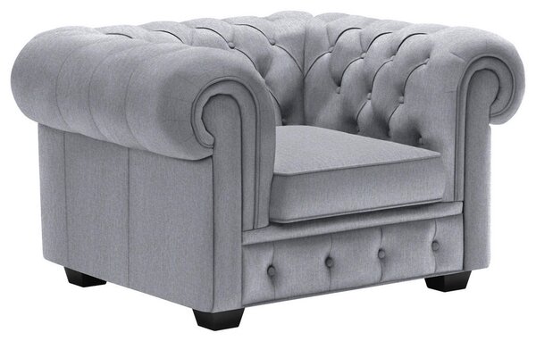 CHESTERFIELD FOTELJ, svetlo siva tekstil