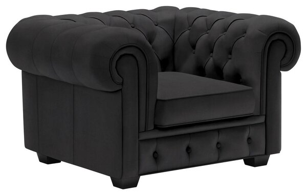CHESTERFIELD FOTELJ, črna tekstil