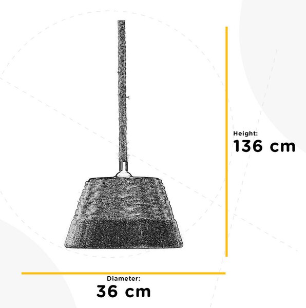 VISEČA SVETILKA 36/136/0 cm E27