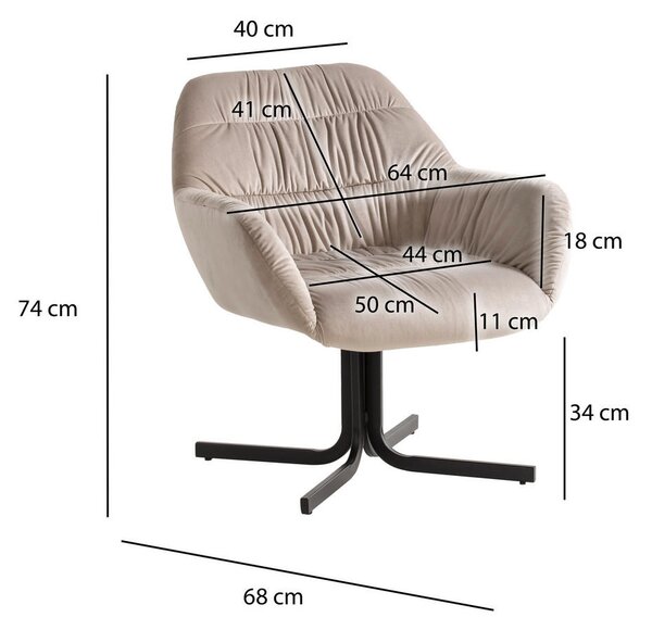 FOTELJ, bež tekstil