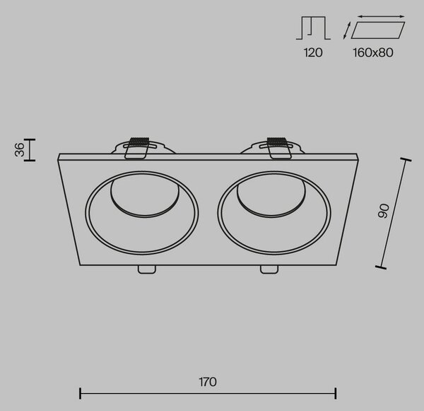 STROPNA SVETILKA Downlight 17/9/3,6 cm