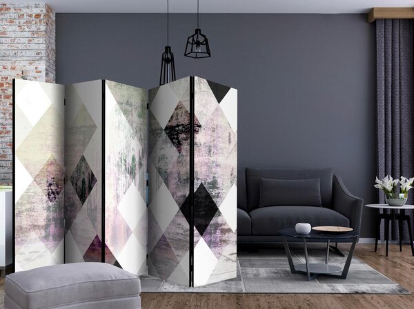 Artgeist Paravan Rhombic Chessboard, 5-Delni, Dvostranski