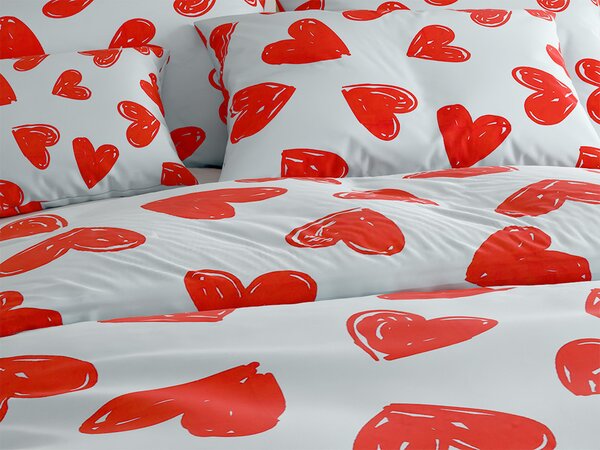 Bombažna posteljnina WARM HEART svetlo modra Dimenzije posteljnine: 70 x 90 cm | 140 x 220 cm