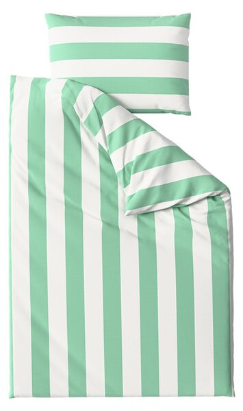 Bombažna posteljnina STRIPES bela-zelena Dimenzije posteljnine: 70 x 90 cm | 140 x 200 cm