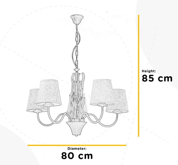 VISEČA SVETILKA 80/84 cm E14