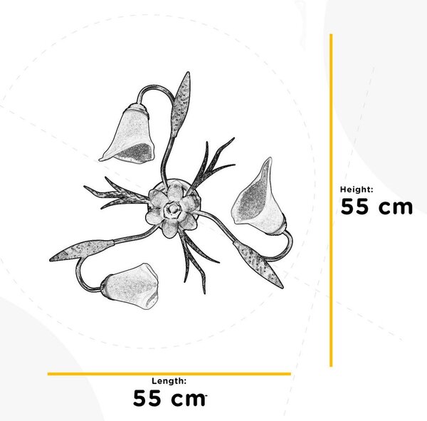 STROPNA SVETILKA 55/55/25 cm