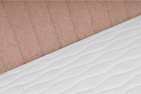 POSTELJA BOXSPRING 120 cm x 200 cm , tekstil starinsko roza