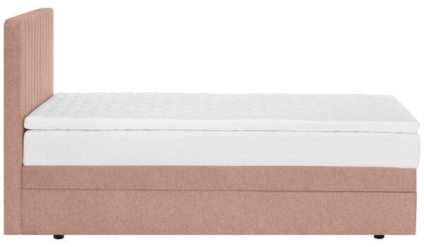 POSTELJA BOXSPRING 120 cm x 200 cm , tekstil starinsko roza