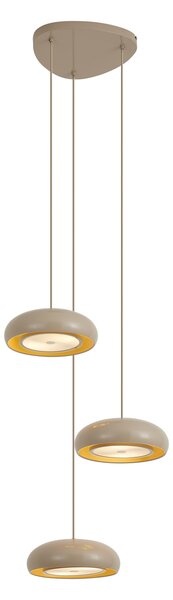 Macaron Retro 6-Light Pendant Lamp with Taupe Metal Shades
