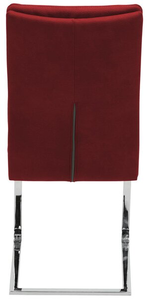 NIHAJNI STOL, kovina, tekstil barve kroma, bordo