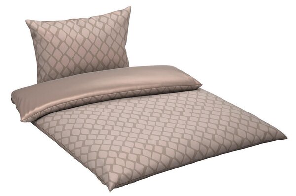 OBOJESTRANSKA POSTELJNINA STRIPES DK 140/200 cm saten bež