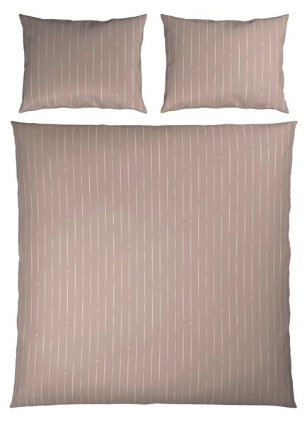OBOJESTRANSKA POSTELJNINA STRIPES DK 200/200 cm saten bež