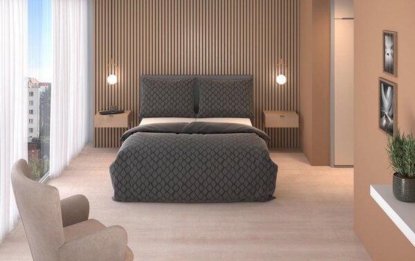OBOJESTRANSKA POSTELJNINA STRIPES DK 200/200 cm saten antracit