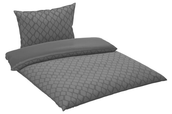 OBOJESTRANSKA POSTELJNINA STRIPES DK 200/200 cm saten antracit