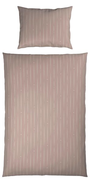 OBOJESTRANSKA POSTELJNINA STRIPES DK 140/200 cm saten bež