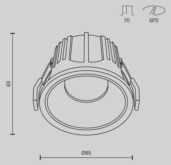 STROPNA SVETILKA Downlight 8,5/6,3 cm