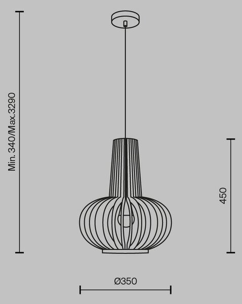 VISEČA NIHALNA SVETILKA 25,5/41,5 cm E27
