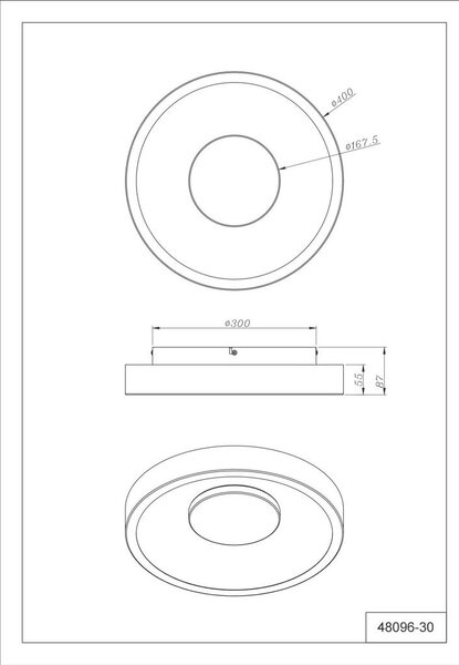 STROPNA LED-SVETILKA WOKI 3000 K 230 V