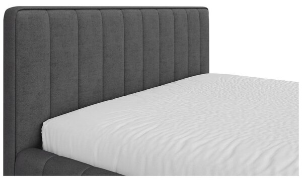 OBLAZINJENA POSTELJA 140 cm x 200 cm , tekstil antracit