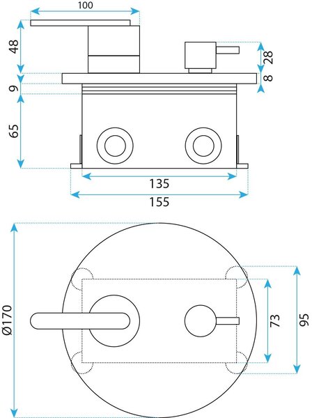 Komplet za tuširanje za vgradnjo Rea Ontario Gun Grey + BOX
