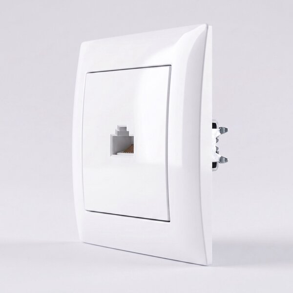 RJ45 Vtičnica z Okvirjem OSTE JNH010-S WHITE