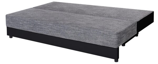 ZOFA S POSTELJNO FUNKCIJO, siva, črna tekstil, leseni material