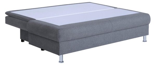ZOFA S POSTELJNO FUNKCIJO, siva tekstil, leseni material