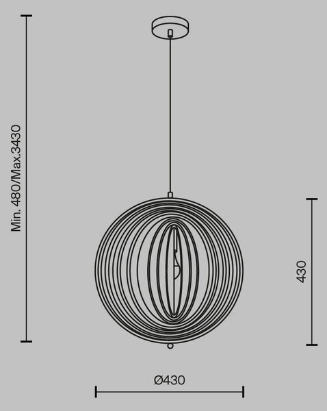 VISEČA NIHALNA SVETILKA 43/55,5 cm E27