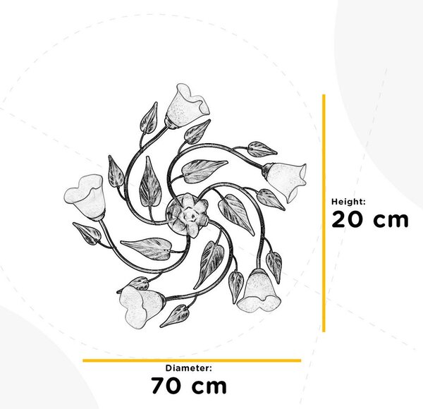 STROPNA SVETILKA 70/20/70 cm