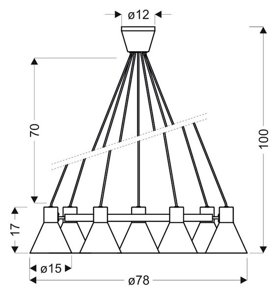VISEČA NIHALNA SVETILKA More 78/78/100 cm E27