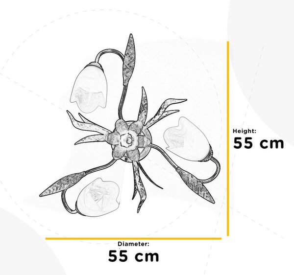 STROPNA SVETILKA 55/55/55 cm