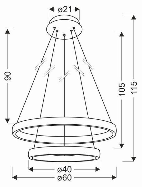 VISEČA LED-SVETILKA Hashim 4400 lm 4000 K